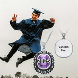 Sterling Silver Personalized Birthstone Engraved Class Graduation Pendant Necklace Graduation Gift