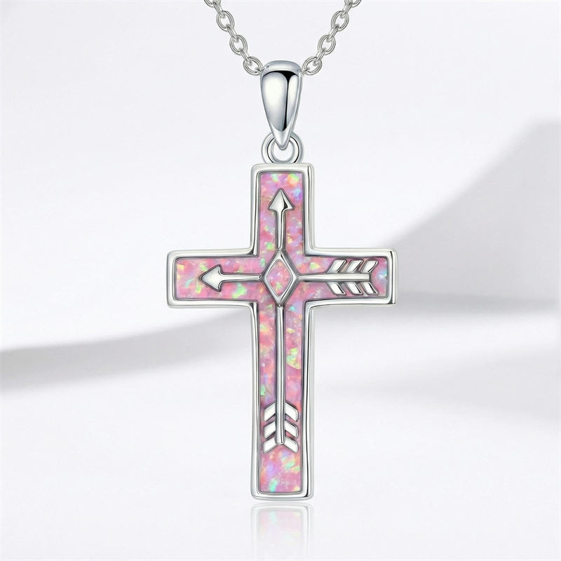 Sterling Silver Cross Pendant Necklace for Women Southwestern Cross Jewelry Gifts