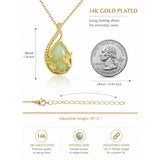 14K Gold Plated Jade Hummingbird Butterfly Dragonfly Turtle Animal Pendant Necklace