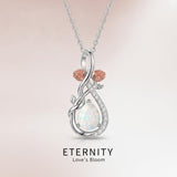 Sterling Silver Teardrop Gemstone Rose Butterfly Infinity Heart Necklace for Women