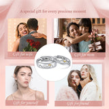 Sterling Silver Adjustable Mountain Couple Rings Set