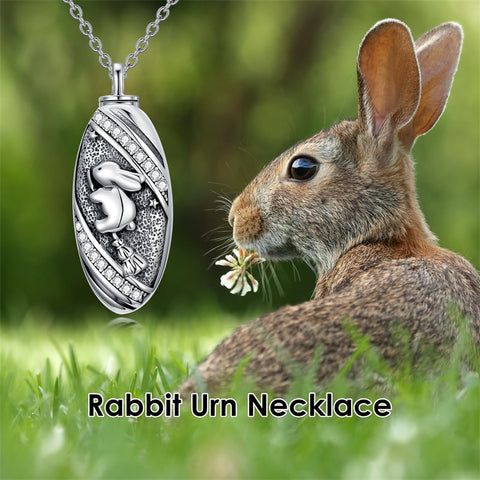 Sterling Silver Oval Paw Prints Dog FootPrints  Heart Rabbit Urn Necklace for Ashes Keepsake Jewelry for Women