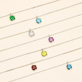 10K 14K 18K White Gold Birthstone  Flower Pendant Necklace Mothers Day Gift