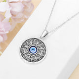 Sterling Silver  Evil Eye Protection Pendant Necklace