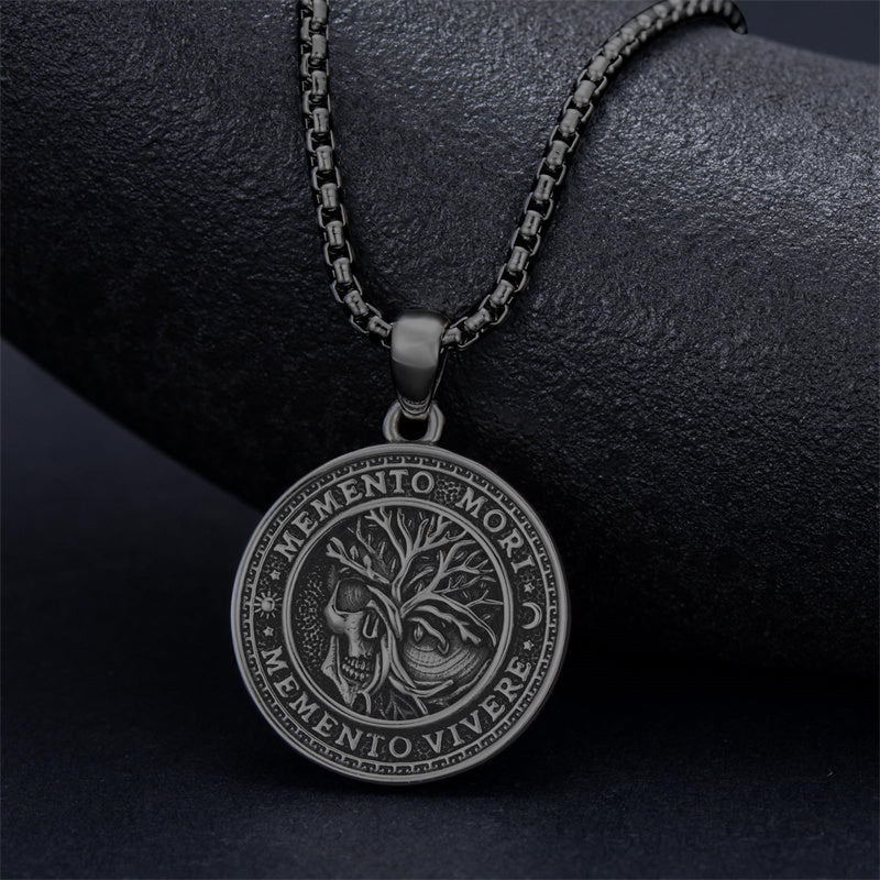 PROESS Memento Mori Ketting voor mannen, 925 sterling zilver, uil, meermento, gothic, doodshoofd, levensboom, sieraden, geschenken, Sterling zilver PROESS Memento Mori Ketting voor mannen, 925 sterling zilver, uil, meermento, gothic, doodshoofd, levensboom, sieraden, geschenken, Sterling zilver