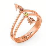 Sterling Silver Personalized Engraved Arrow Ring