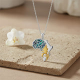 Sterling Silver Jamaica America Texas Africa Map Pendant Necklace Country Map Chain Jewelry Gifts
