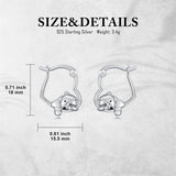 Sterling Silver Fox Frog Leopard Peacock Puppy Animal Hug Hoop Earrings
