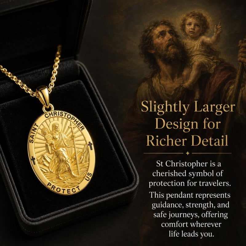 Patron Saint Medal Gold Plated Catholic Pendant Christian Religious Necklace Amulet Jewelry
