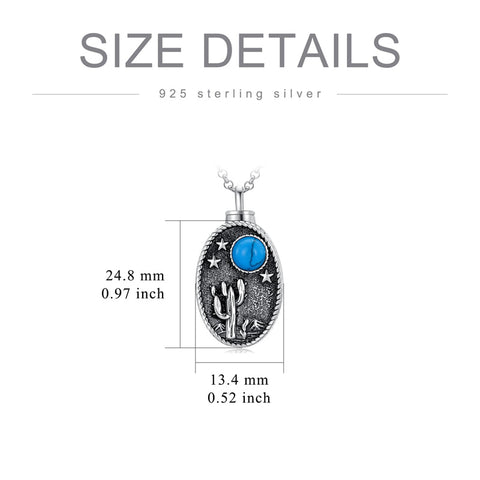 Sterling Silver Cactus Urn Necklaces for Ashes