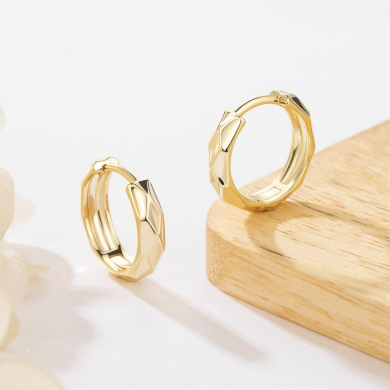 14K Gold Plated Classic Huggie Earrings for Women
