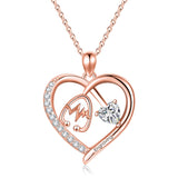 10K 14K 18K Gold Heart Birthstone Personalized Engraved Stethoscope Pendant Necklace