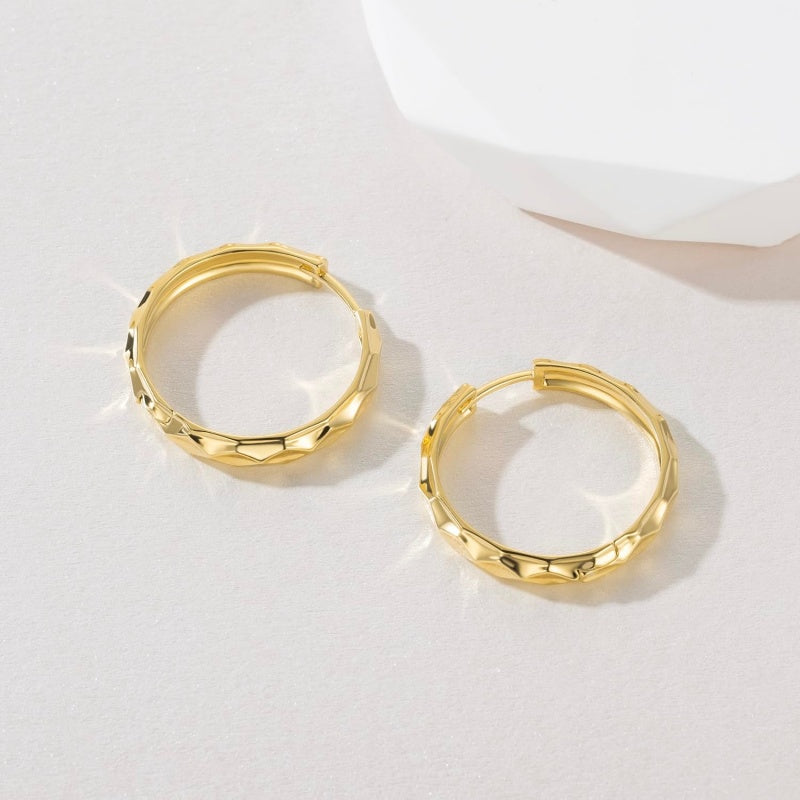 14K Gold Plated Classic Huggie Earrings for Women