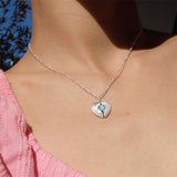 Copper Personalized Bitrthstone Photo Heart Pendant Necklace