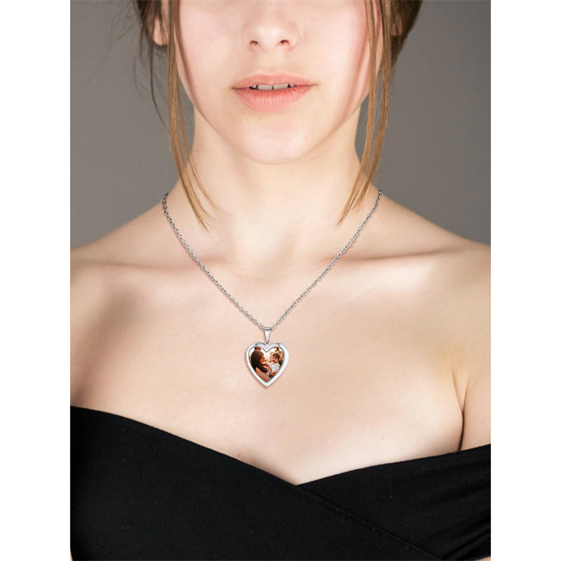 Copper Personalized Photo Heart Pendant Necklace