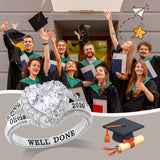 Copper Sterling Silver Personalized Birthstone High School College Class Ring Graduation Memorial Rings Gifts for Her