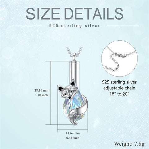 Sterling Silver Teardrop Crystal Butterfly Dragonfly Fox Hummingbird Phoenix Tree of Life Urn Necklaces for Ashes