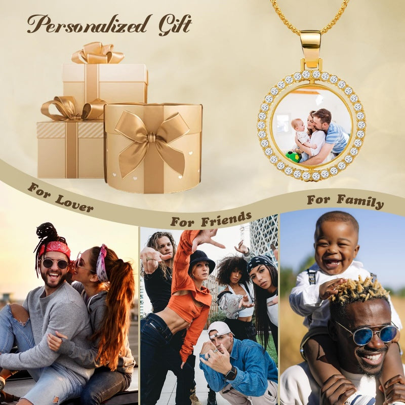 14K Gold Plated Personalized Photo Pendant Necklace Personalized Gift