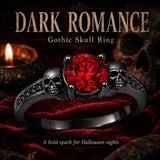 Sterling Silver 10K 14K 18K Gold Personalized Gothic Skull Ring Exquisite Spooky Jewelry for Halloween Lovers