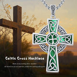 14K Gold Plated Celtic Vikin Cross Pendant Necklace Irish Jewelry Religious Protective Gift
