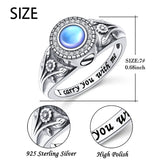 925 SterlingSunflower Urn Ring Hold Loved Ones Ashes Forever In My Heart Keepsake Memorial Jewelry Cremation Rings for women