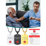 Stainless Steel Supcare Customized Engraved Medical Alert Medical Alert Necklace Necklace