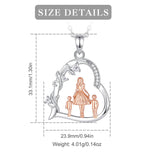 Sterling Silver Cubic Zirconia Mother Daughter Father Daughter Pendant Necklace