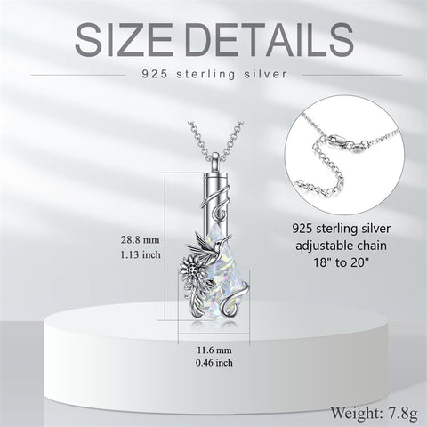 Sterling Silver Teardrop Crystal Butterfly Dragonfly Fox Hummingbird Phoenix Tree of Life Urn Necklaces for Ashes
