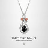 Sterling Silver Teardrop Gemstone Rose Butterfly Infinity Heart Necklace for Women