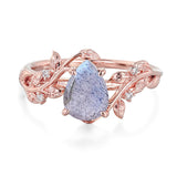Sterling Silver 10K 14K 18K  Gold Pear Gemstone Vintage Engagement Wedding Promise Anniversary Ring