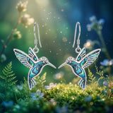 Sterling Silver Abalone Shell Hummingbird Owl Sea Turtle Cat Frog Horse Seahorse Dangle Earrings  Gifts for Christmas