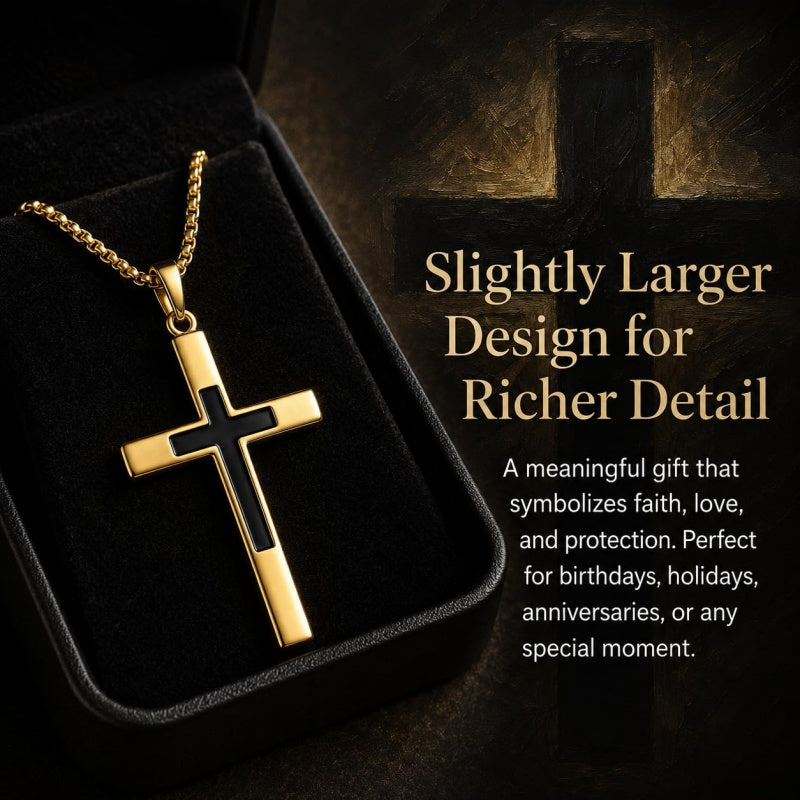 Cross Pendant Necklace  14K Gold Plated Christian Faith Jewelry