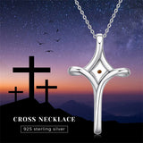 Mustard Seed Cross Necklace 925 Sterling Silver Pendant Necklace Religious Necklace Christian Jewelry Gift for Women