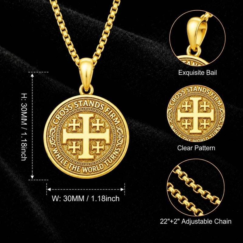14K Gold Plated Cross Pendant Necklace  Religious Faith Jewelry Gifts for Christmas