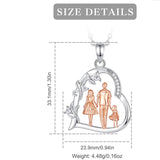 Sterling Silver Cubic Zirconia Mother Daughter Father Daughter Pendant Necklace