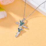 14K Gold Plated Turquoise Turtle Dragonfly Hummingbird Pendant Necklace