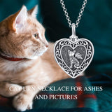 Sterling Silver Personalized Photo & Engraved Cat Urn Necklace for Ashes