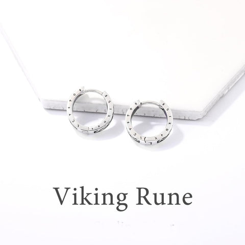 14K Gold Plated  Viking Hoop Earrings