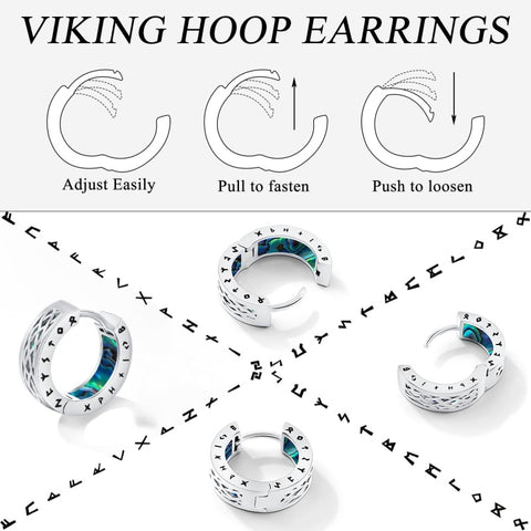 14K Gold Plated  Viking Hoop Earrings