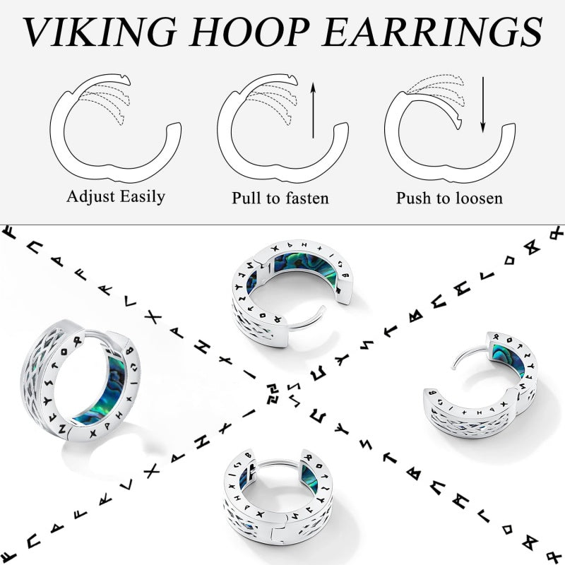 14K Gold Plated  Viking Hoop Earrings