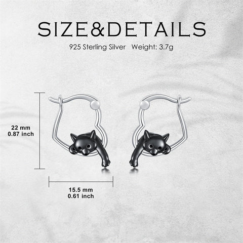 Sterling Silver Fox Frog Leopard Peacock Puppy Animal Hug Hoop Earrings