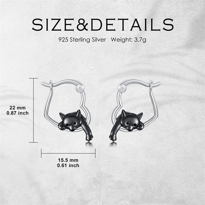 Sterling Silver Fox Frog Leopard Peacock Puppy Animal Hug Hoop Earrings