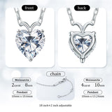 Sterling Silver Heartshap Moissanite Pendant Necklace