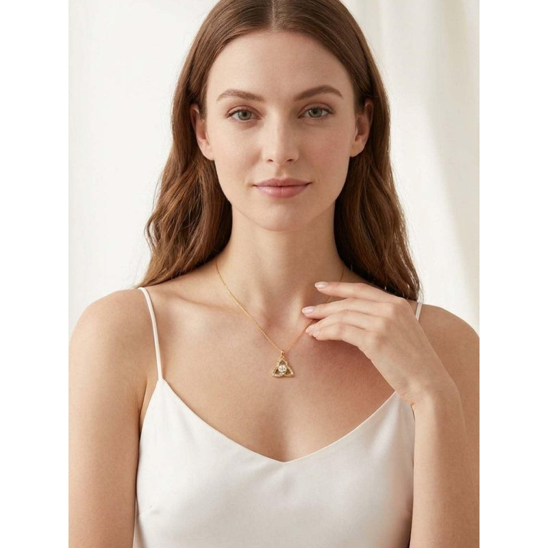 14K Gold Plated Celtic Knot Pendant Necklace Irish Jewelry Gift for Her
