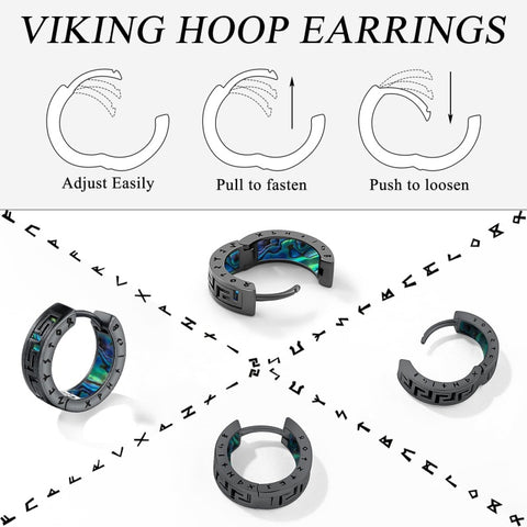 14K Gold Plated  Viking Hoop Earrings