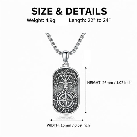Sterling Silver Memento Mori Tree of Life Anubis Pendant Viking Amulet   Protection Pendant Necklace Egyptian Jewelry Christmas Birthday Gifts