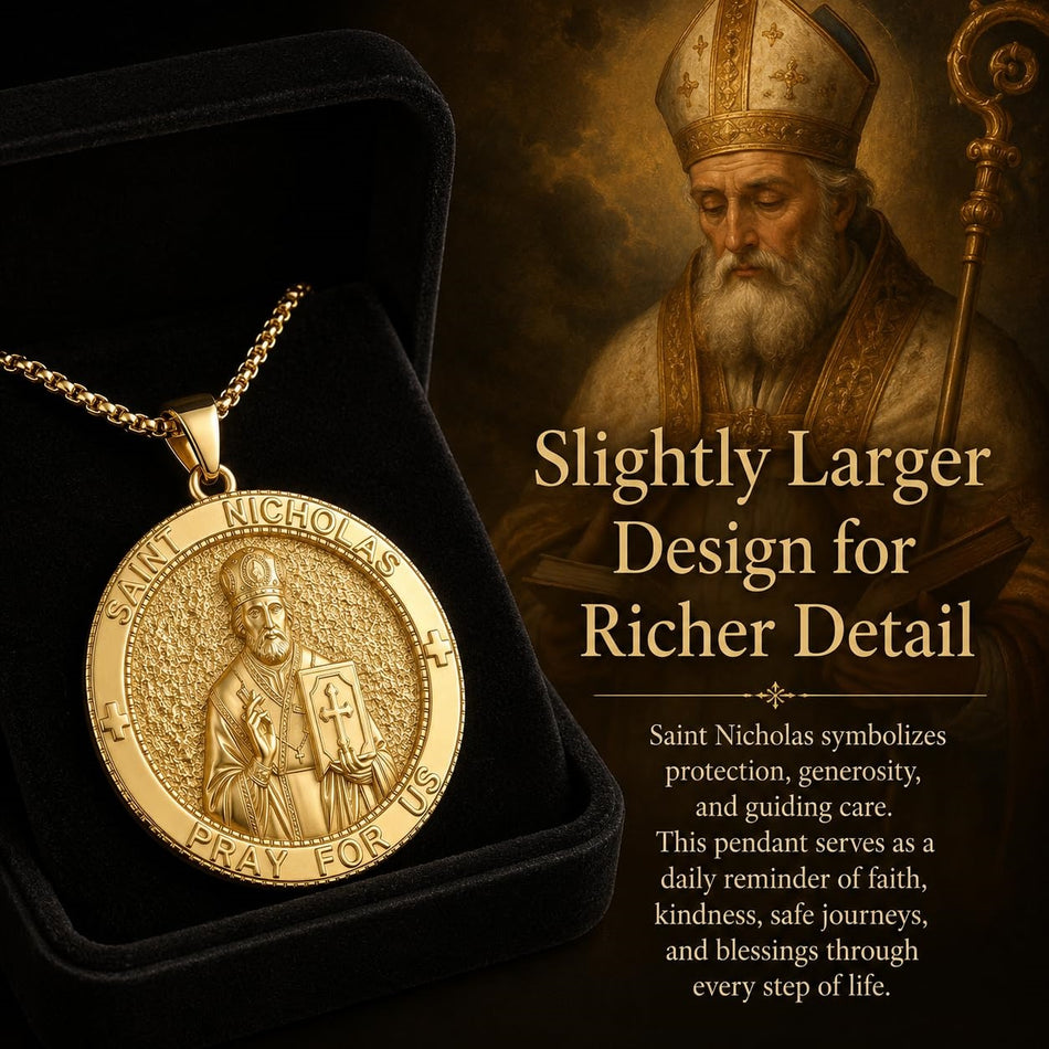 Patron Saint Medal Gold Plated Catholic Pendant Christian Religious Necklace Amulet Jewelry