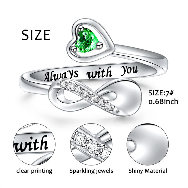 Sterling Silver Infinity Urn Ring Heart Shape Memorial Keepsake Locket Rings for Human/Pet Ash Memorial Jewelry