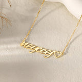 14K Gold Plated Custom Name  Pendant Necklace Gifts for Women
