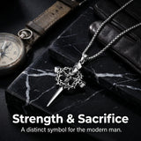 Crown of Thorns Religious Nail Cross Pendant Necklace